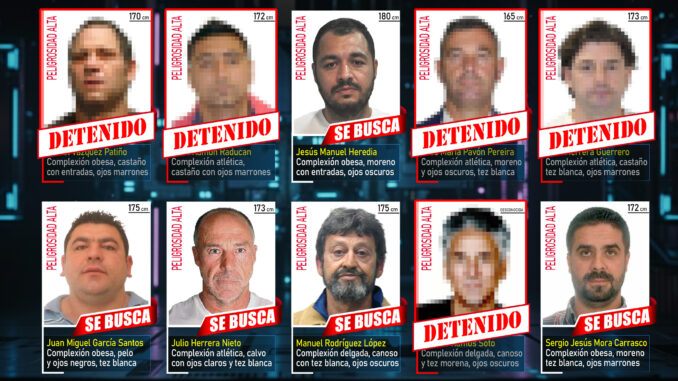 Se eleva a cinco el número de detenidos de la lista de “Los 10 más buscados”